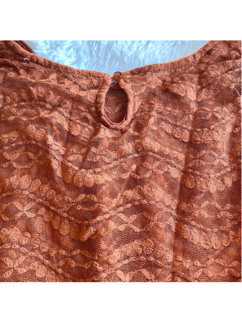 Zara sheer cropped long sleeve rust color size medium